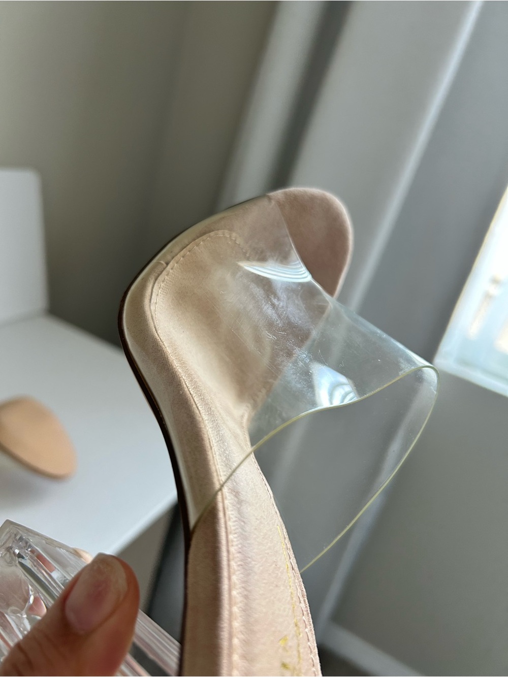 Olivia jaymes Clear Strap Nude Block Heel Mule - Picture 10 of 15